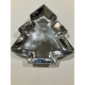GENUINE SONOMA HOME GOODS-SILVER CHRISTMAS TREE TRAY Platter Plate